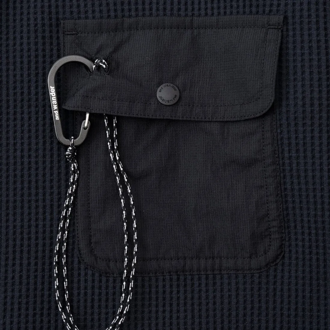 And Wander Pe Waffle L/S Tee Black