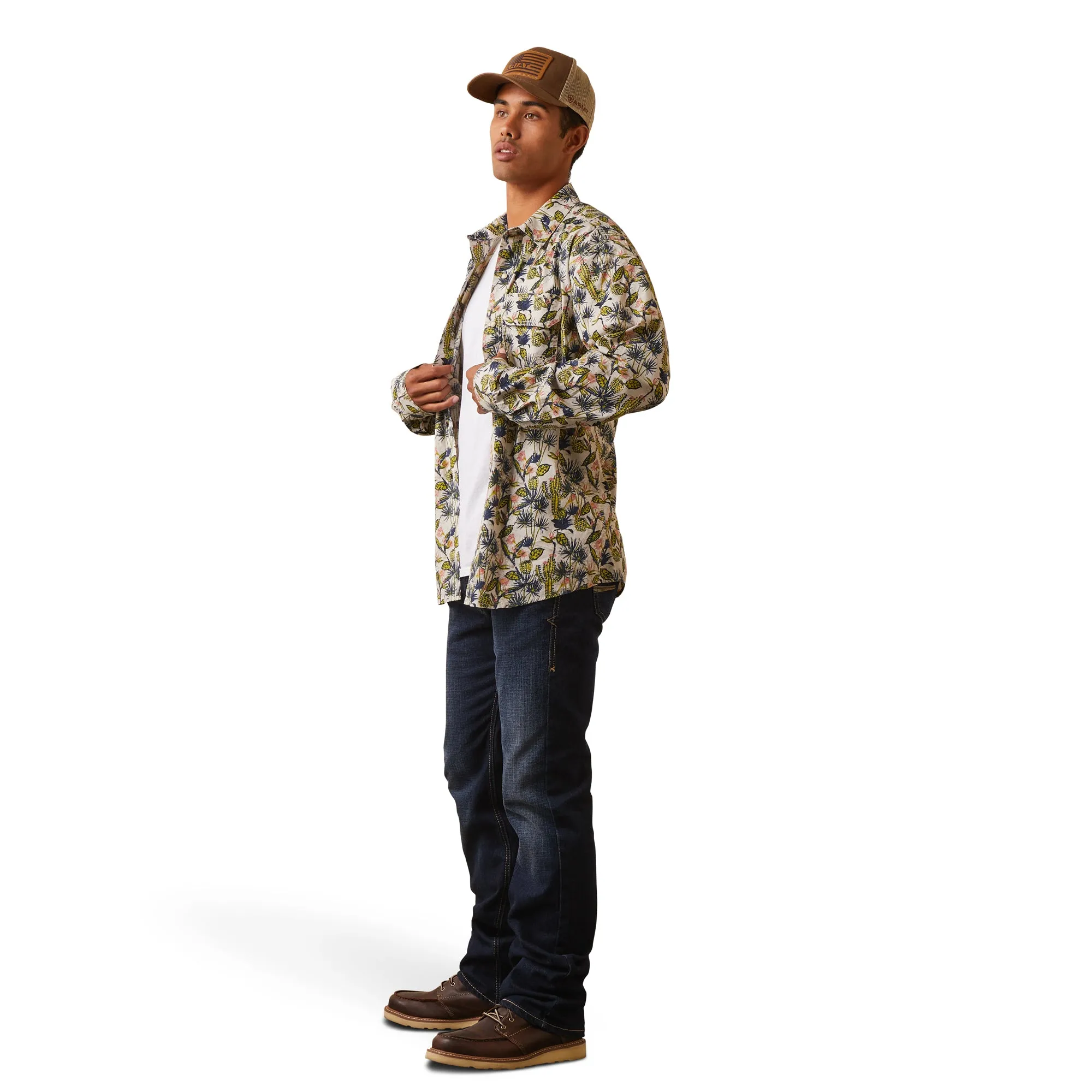 Ariat Mens Hadkins Retro Fit Shirt Snap Long Sleeved Shirt 10043893