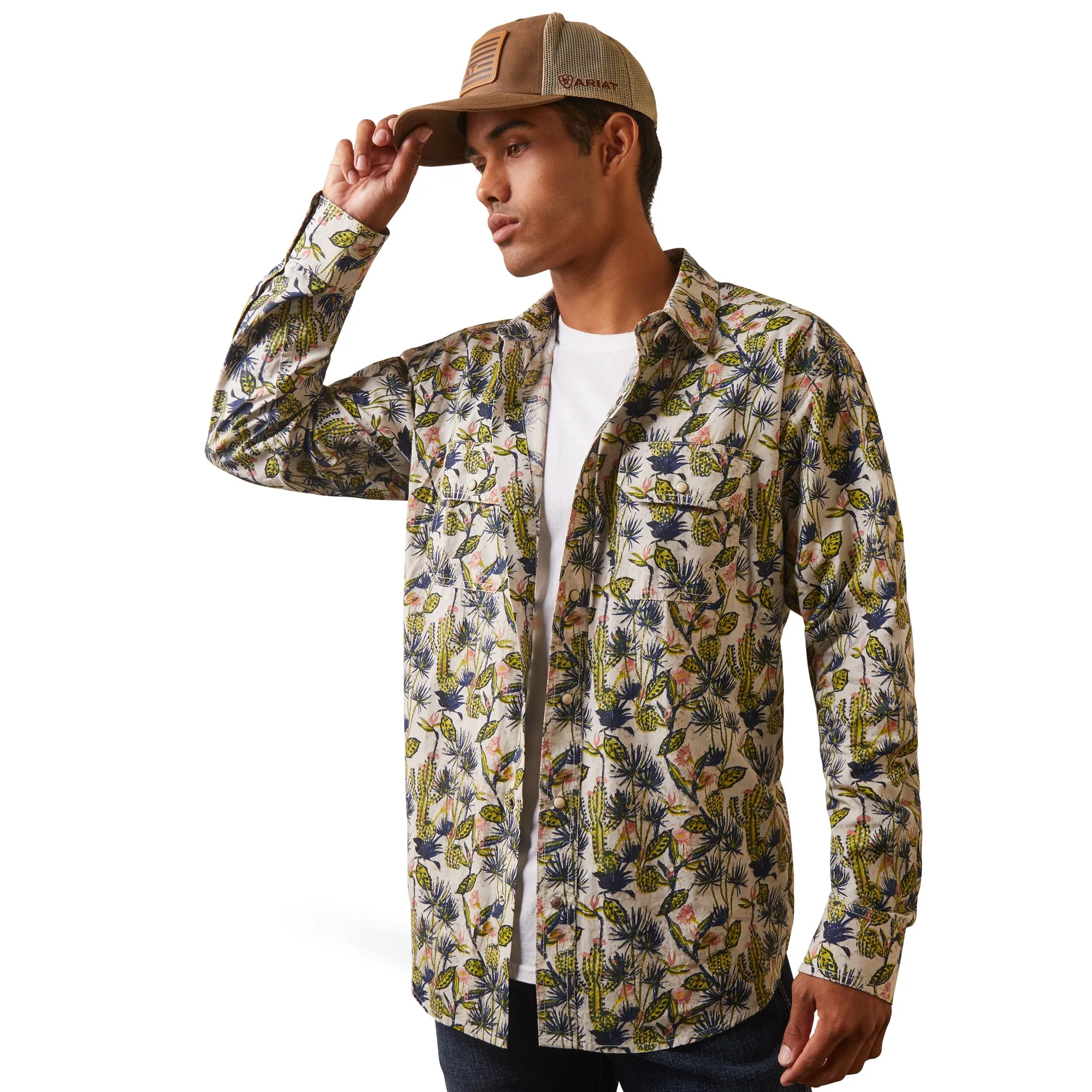 Ariat Mens Hadkins Retro Fit Shirt Snap Long Sleeved Shirt 10043893