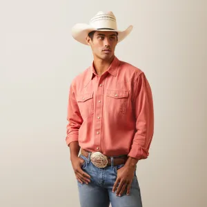 Ariat Mens Jurlington Faded Brick Retro Snap Long Sleeved Shirt 10043647