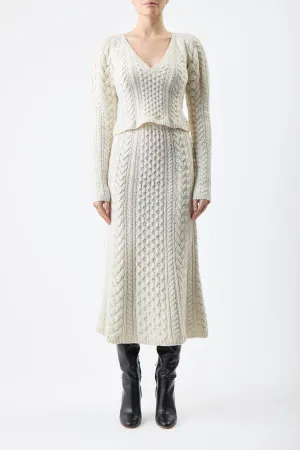 Arwel Knit Sweater in Ivory Cashmere