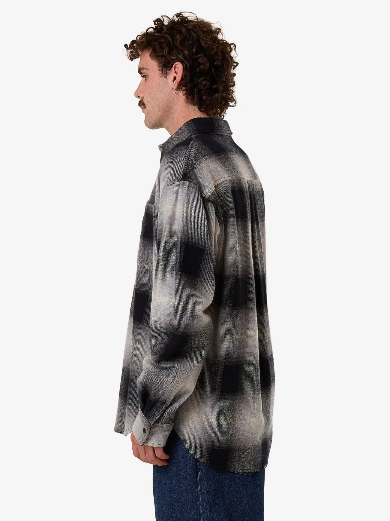 Barrio Long Sleeve Flannel Shirt - Black