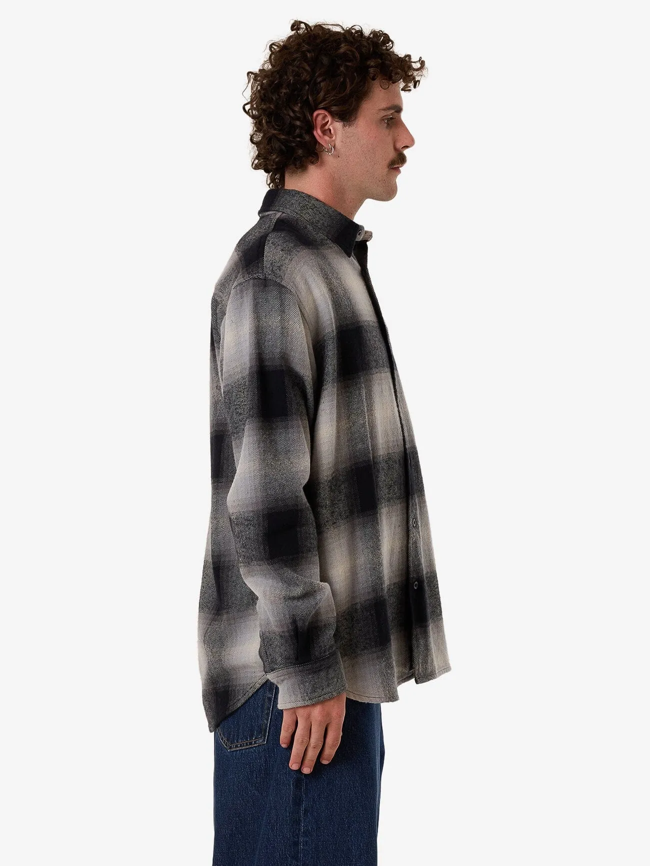 Barrio Long Sleeve Flannel Shirt - Black