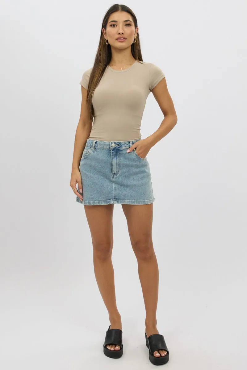 Beige T-Shirt Cap Sleeve Supersoft