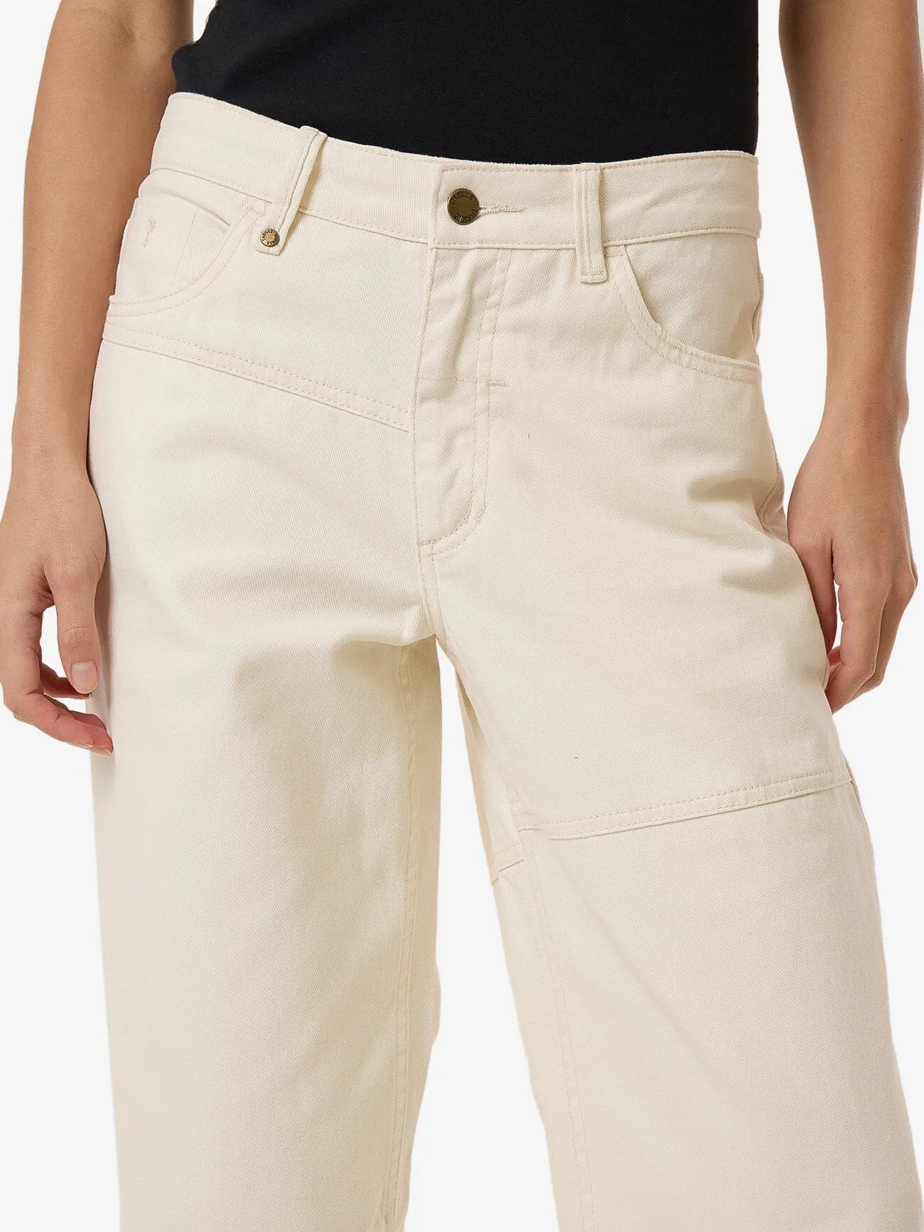Billie Low Panelled Jean - Heritage White