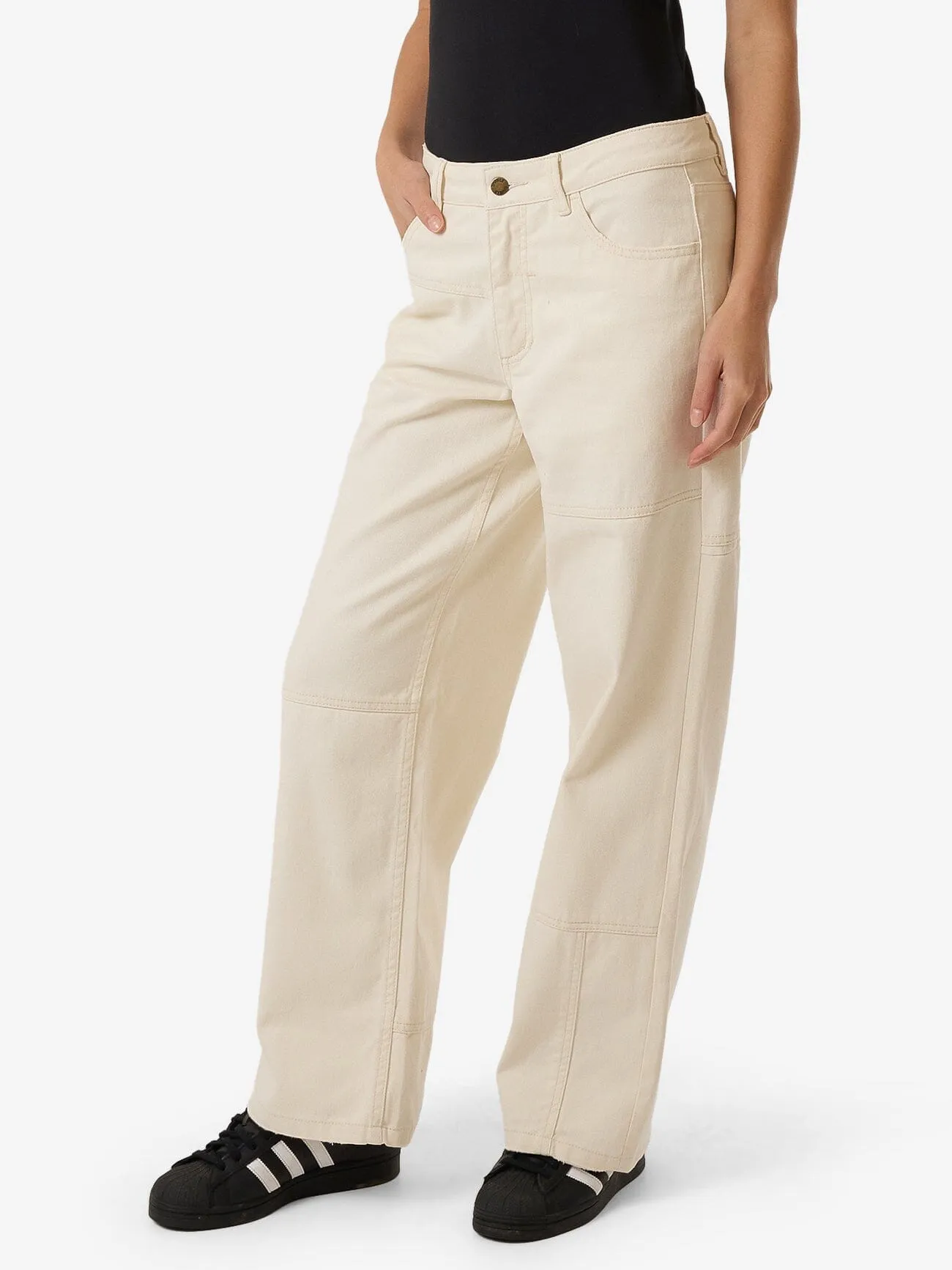 Billie Low Panelled Jean - Heritage White