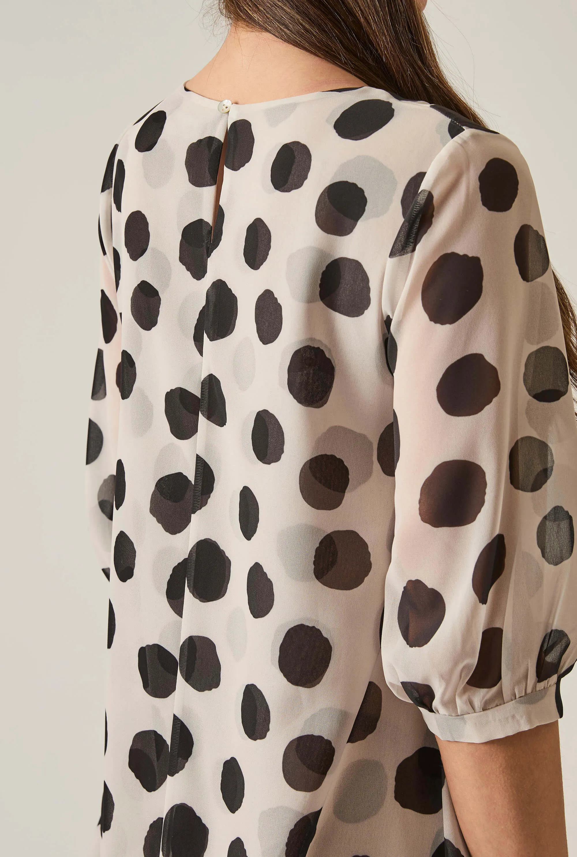 Black-Cream Polka Dot Dress