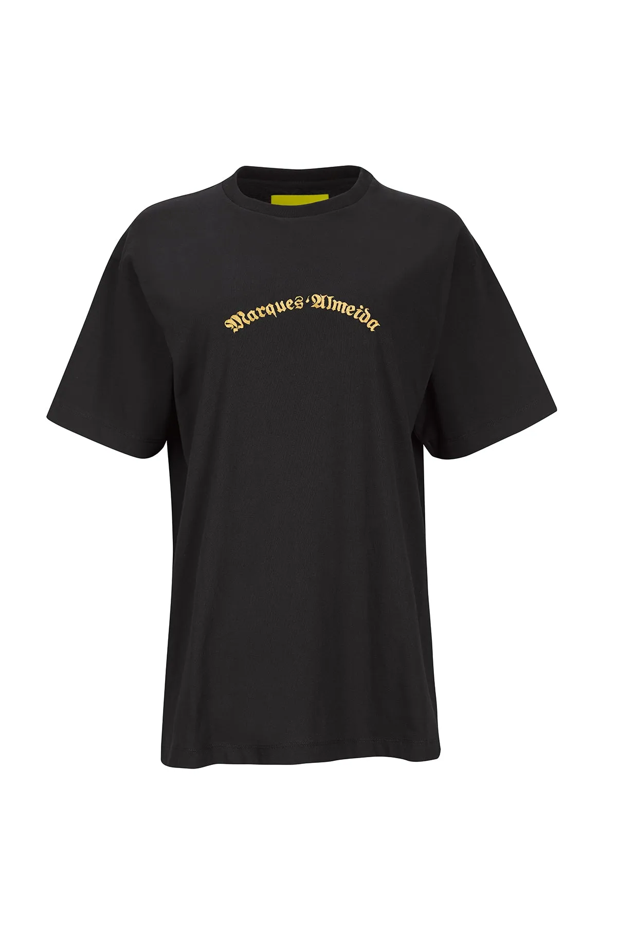 BLACK OVERSIZED T-SHIRT WITH GOLD LOGO