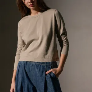 Brushed Elevated Jersey Long Sleeve Tee - Overcast