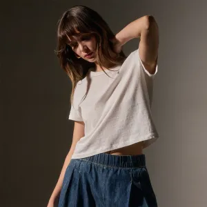Brushed Elevated Jersey Short Sleeve Tee - White