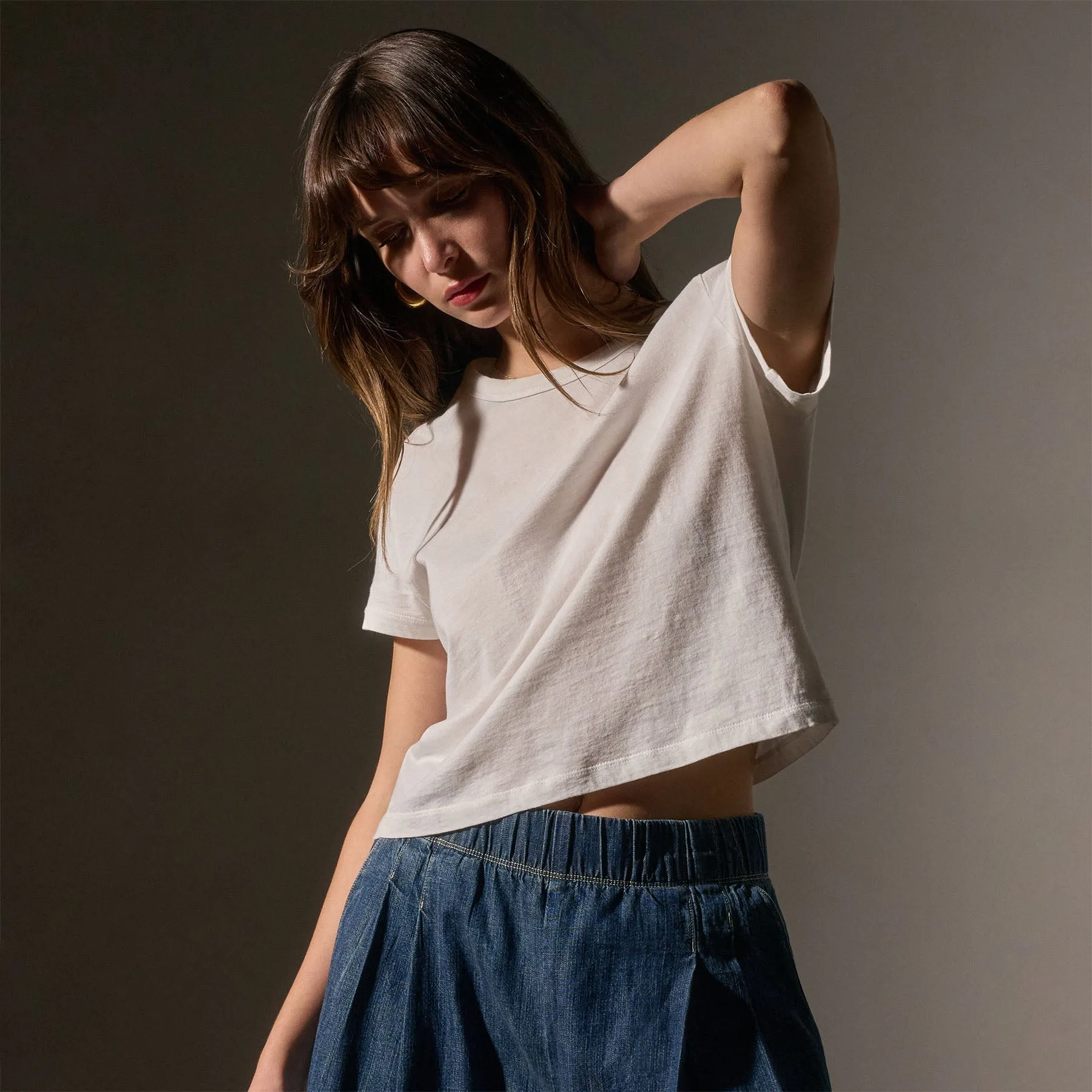 Brushed Elevated Jersey Short Sleeve Tee - White