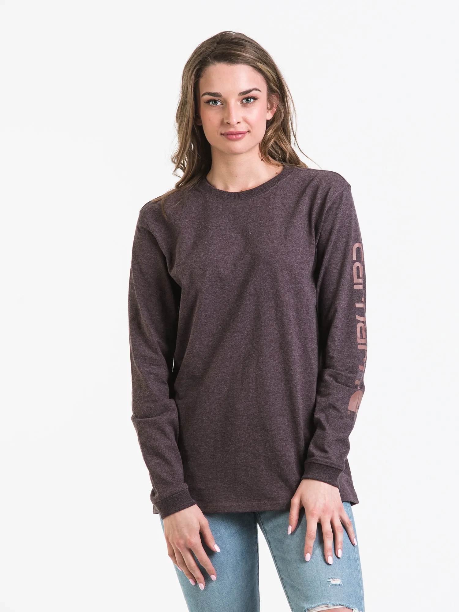 CARHARTT LOOSE FIT HEAVY WEIGHT LOGO LONG SLEEVE TEE  - CLEARANCE
