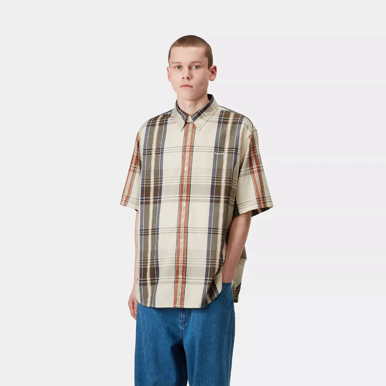 Carhartt WIP S/S Roslin Shirt Roslin Check / Natural / Wax