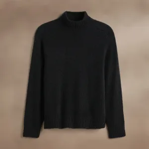 Cashmere Funnel Neck Sweater - True Black