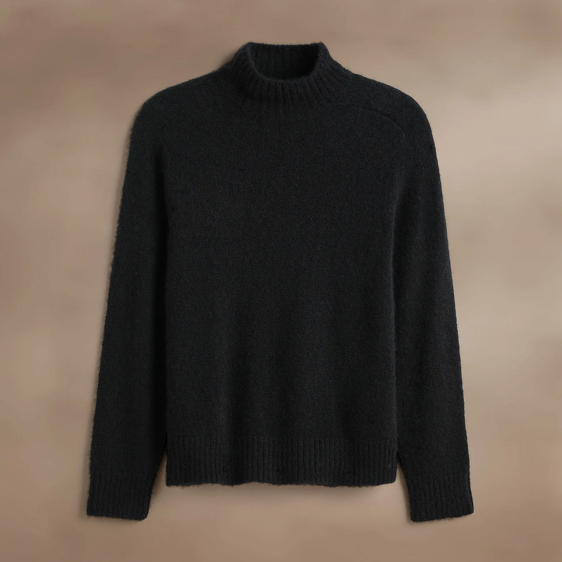 Cashmere Funnel Neck Sweater - True Black