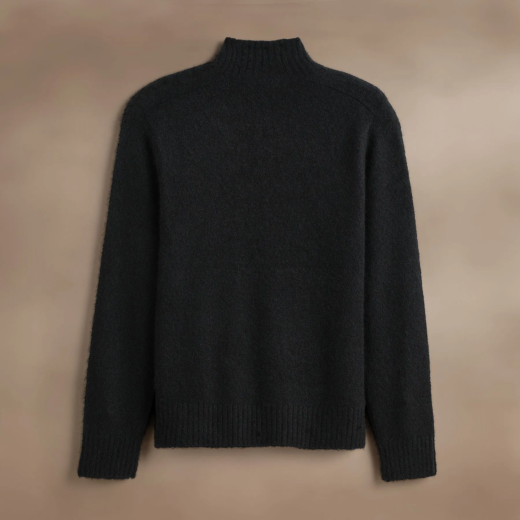 Cashmere Funnel Neck Sweater - True Black