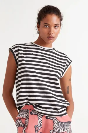 Compania Fantastica Black and White Striped T-Shirt
