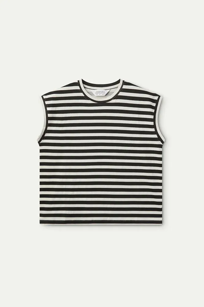 Compania Fantastica Black and White Striped T-Shirt