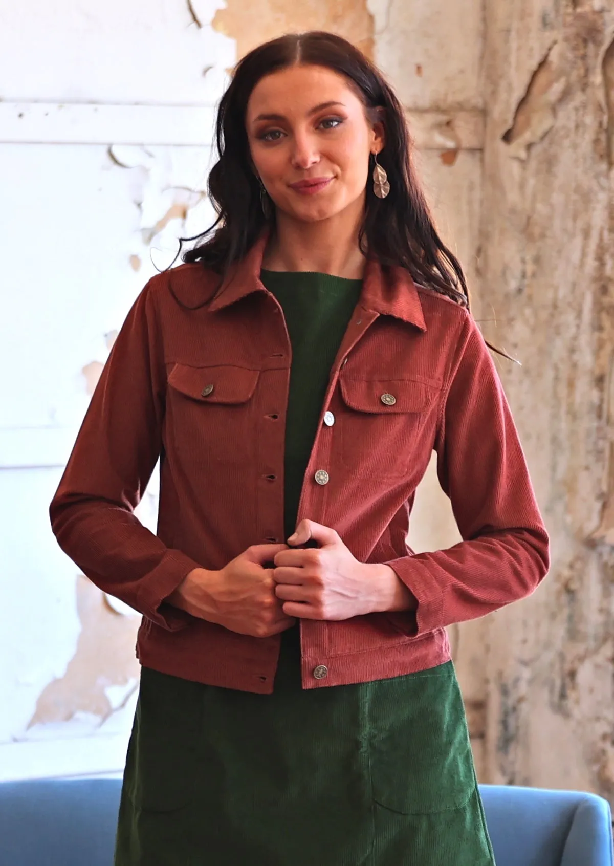 Corduroy Jacket Burnt Henna