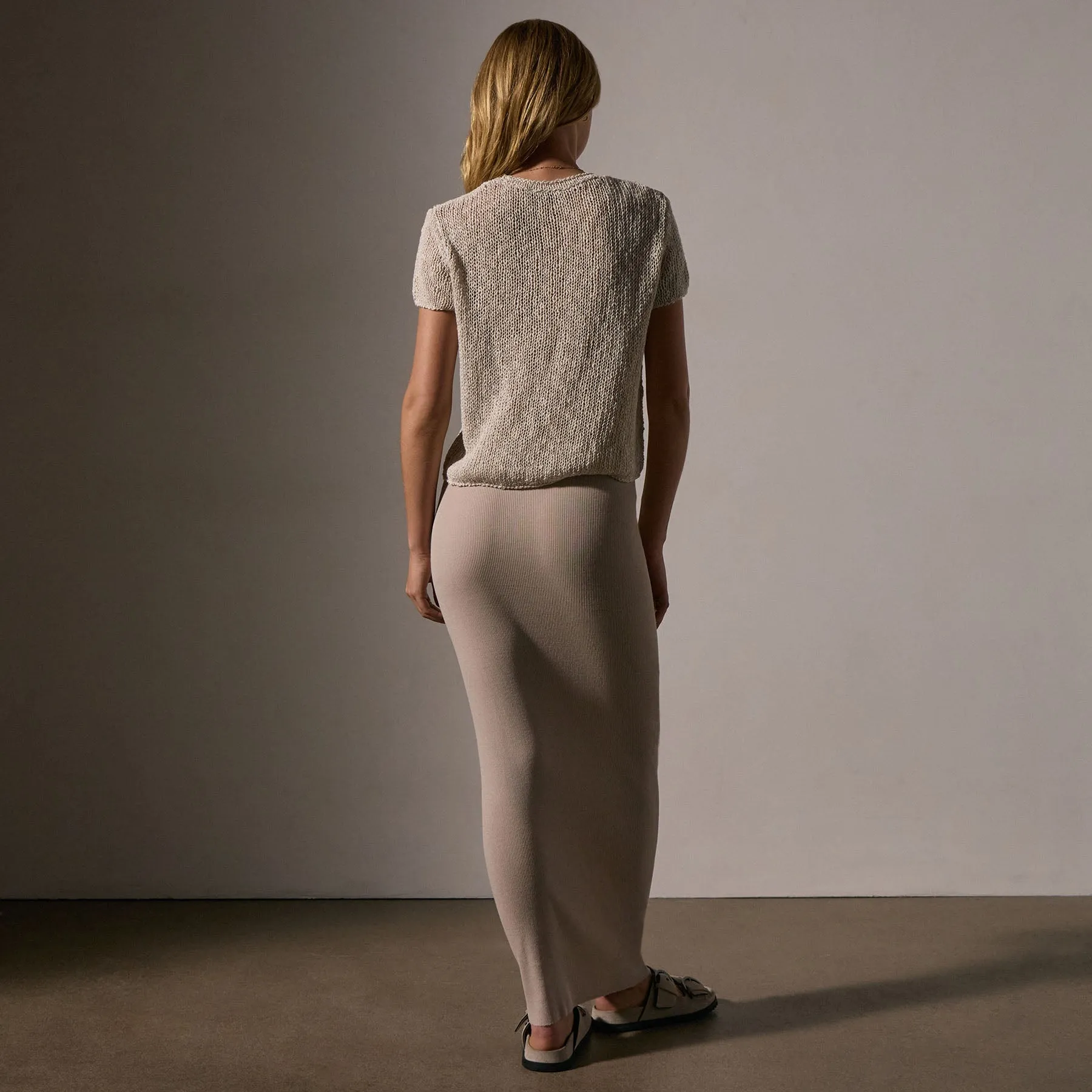 Cotton Linen Knit Crew Neck - Natural