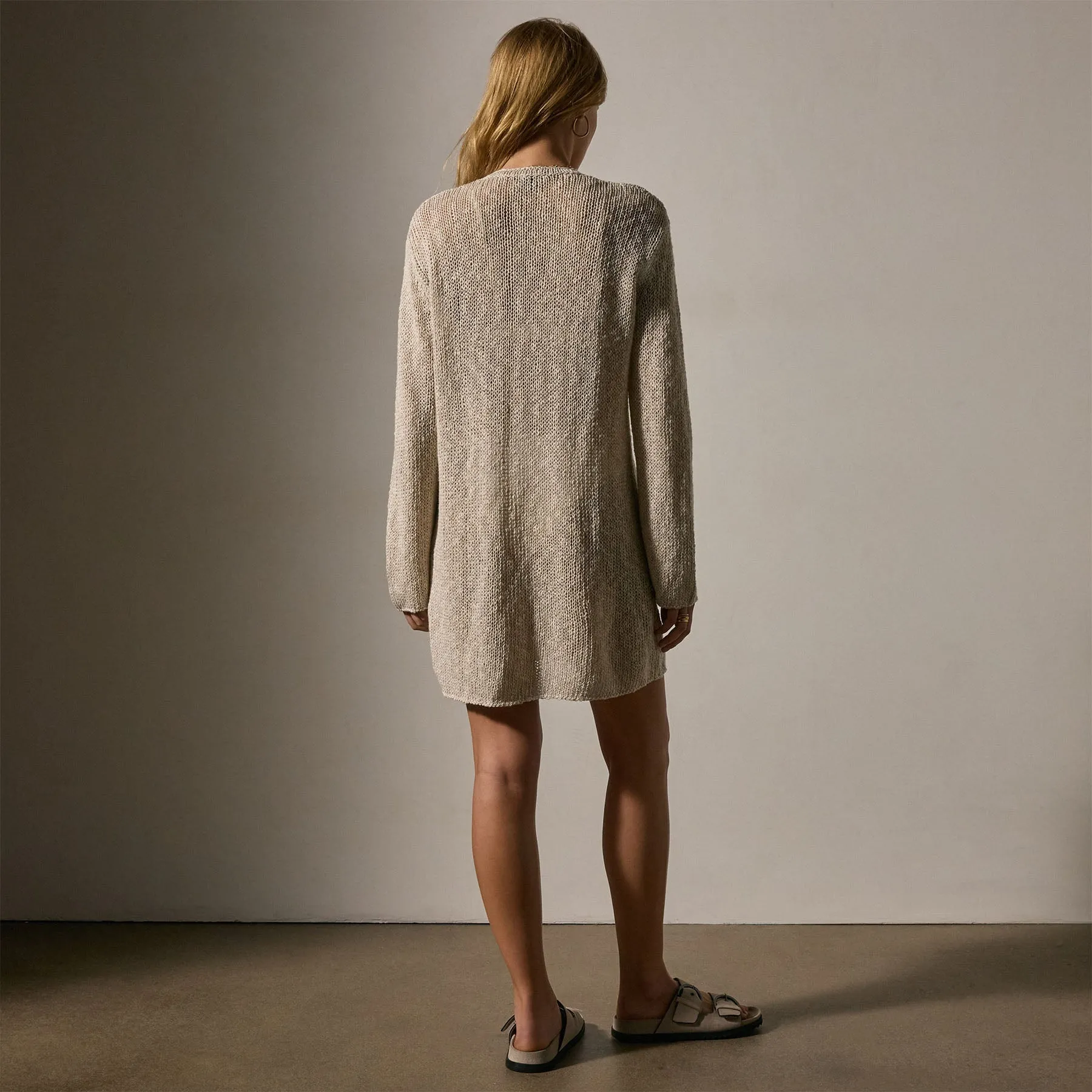 Cotton Linen Knit Tunic - Natural