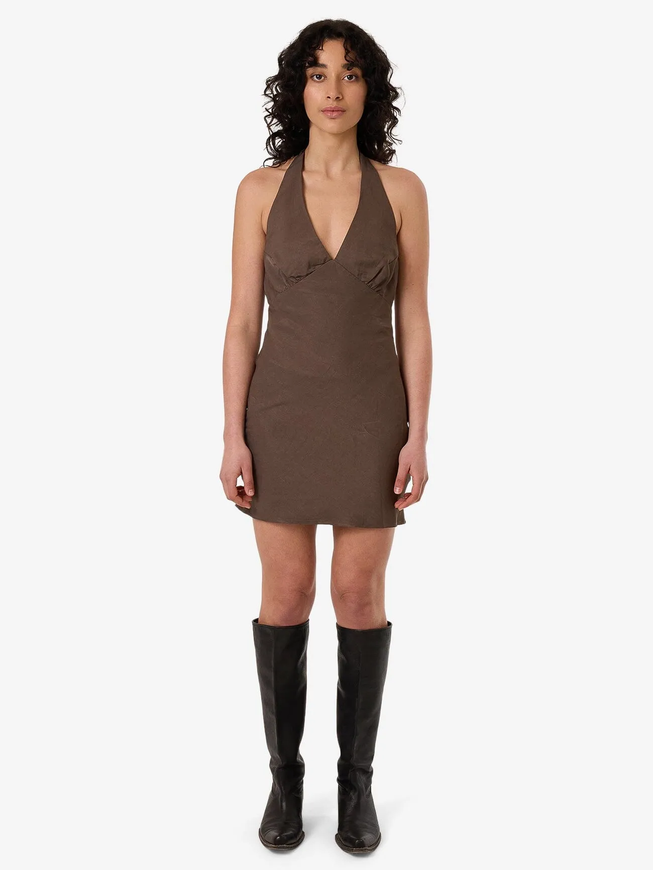 Dakota Halter Mini Dress - Fungi