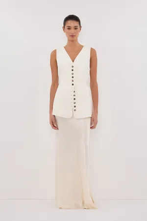 DEMI CREAM LONGLINE VEST