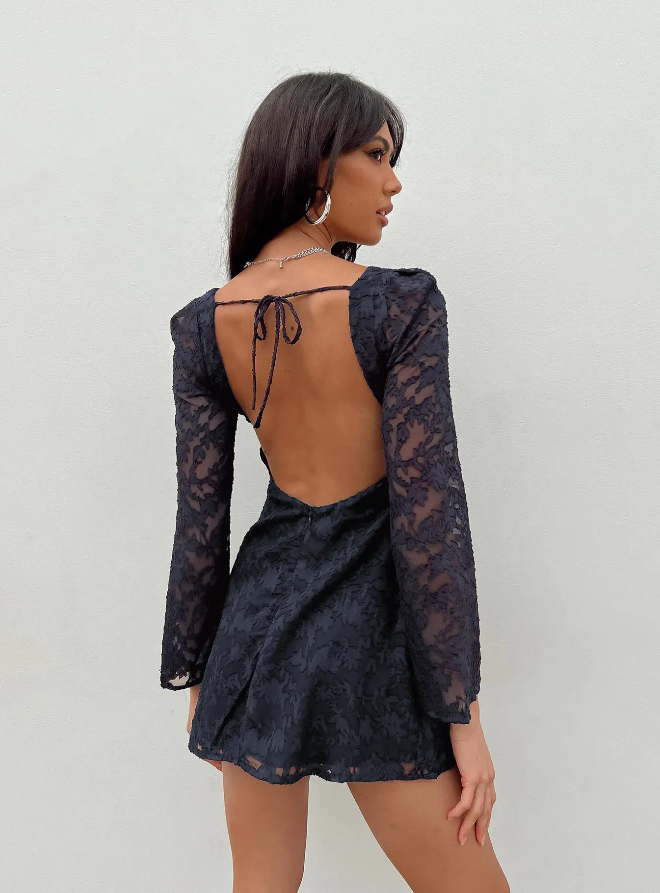 Eryn Long Sleeve Mini Dress Navy