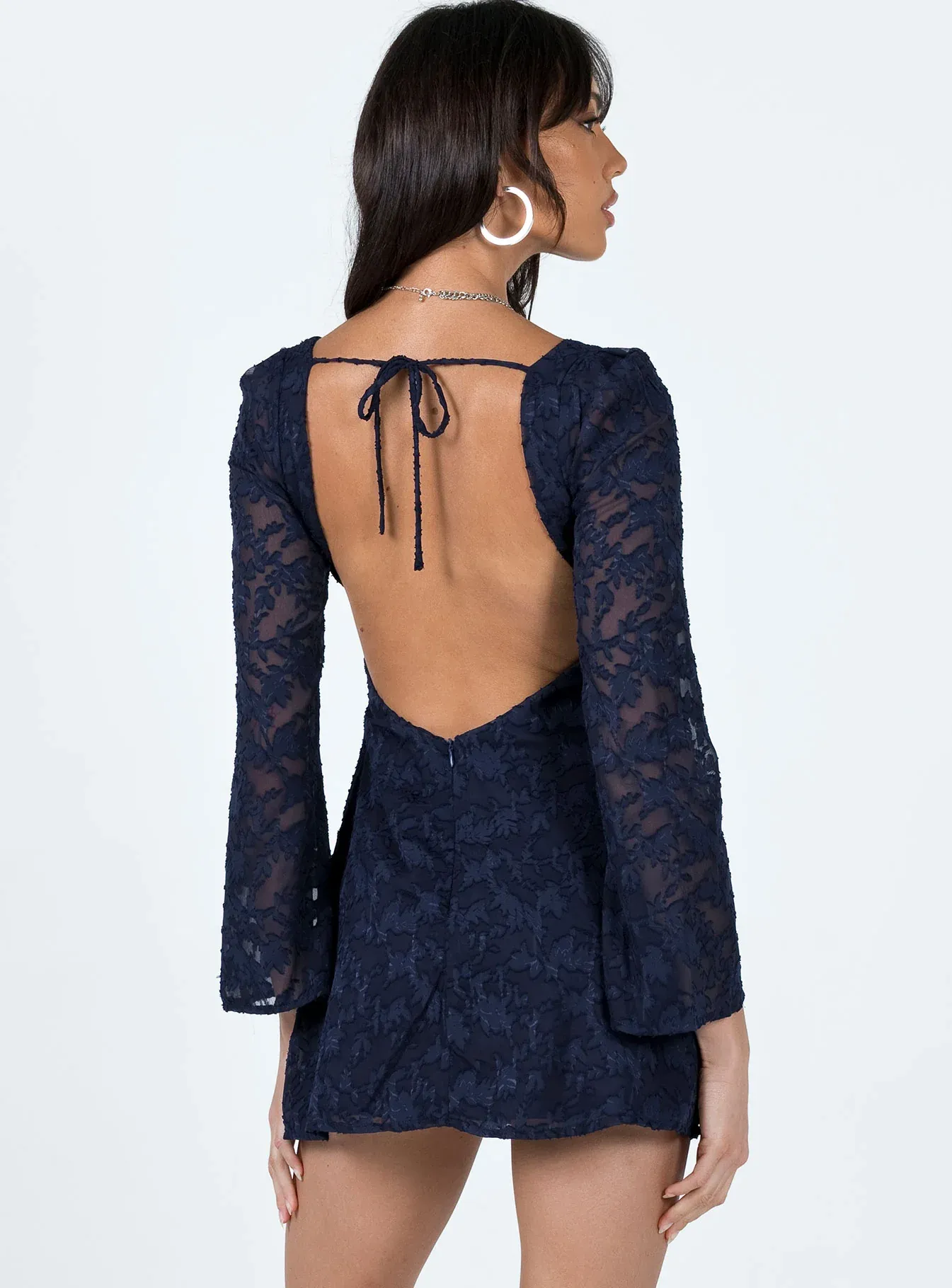 Eryn Long Sleeve Mini Dress Navy