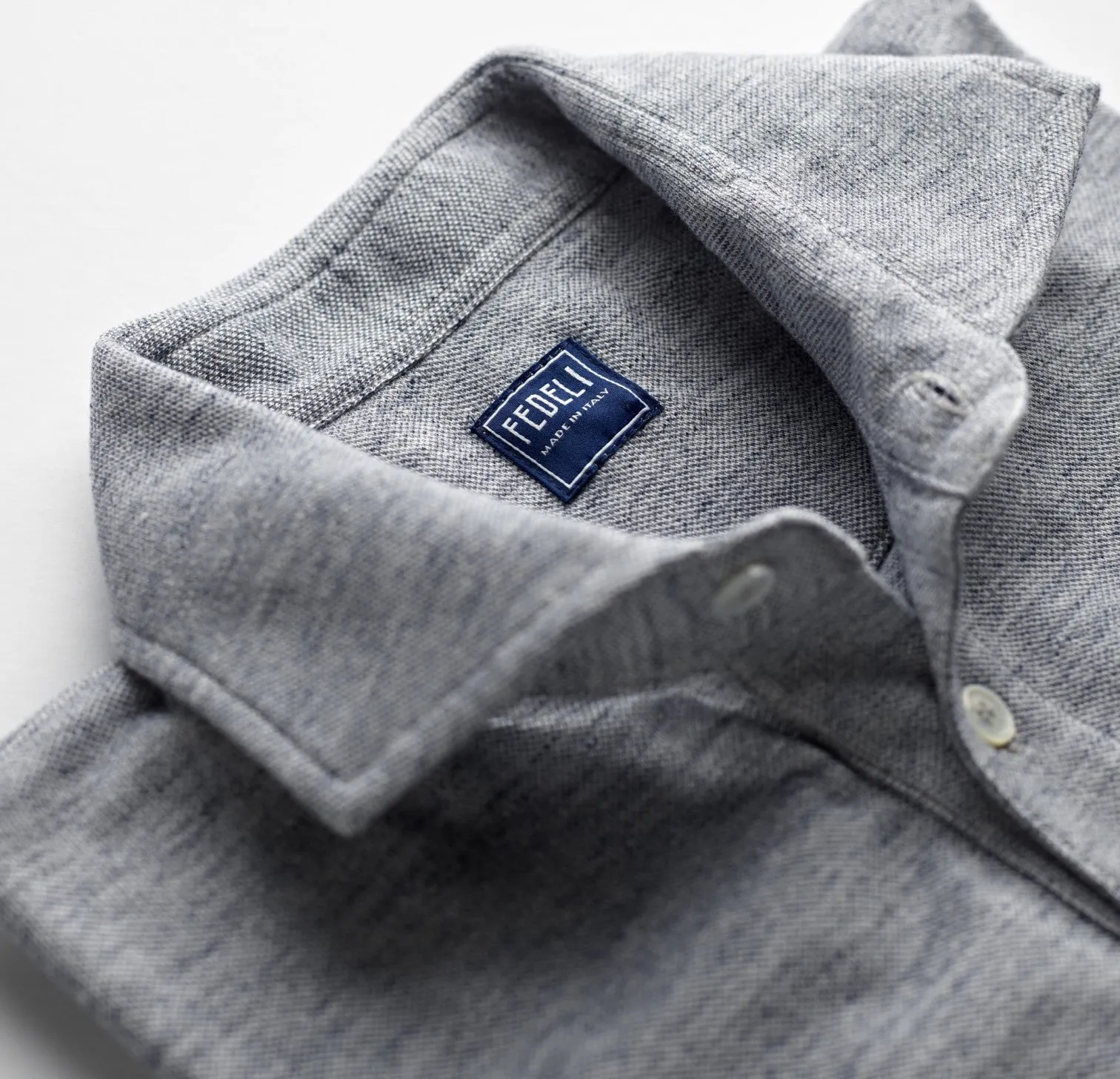 Fedeli Chest Pocket Polo in Knitted Piqué Heather Grey