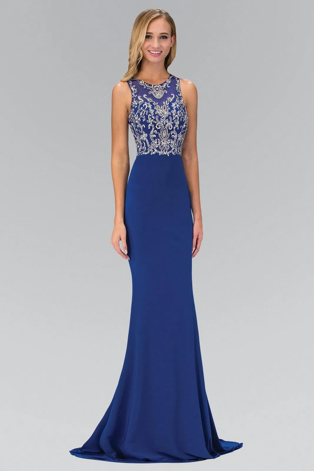 Floor Length Prom Dress with Bead and Sequin
