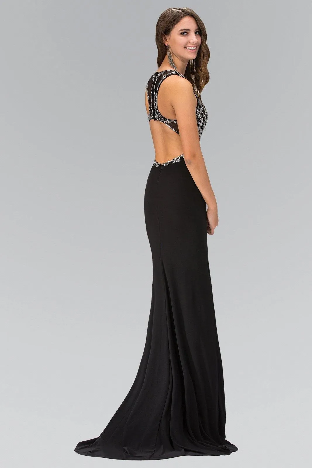 Floor Length Prom Dress with Bead and Sequin