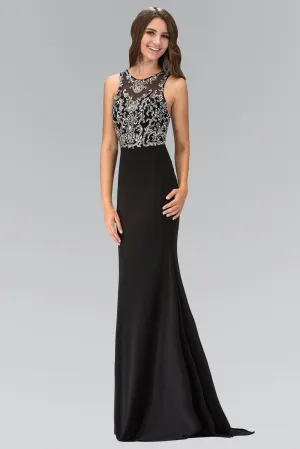 Floor Length Prom Dress with Bead and Sequin