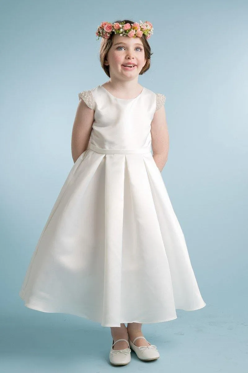 Flower Girl Dress Long Cap Sleeve
