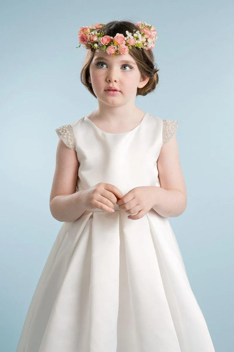Flower Girl Dress Long Cap Sleeve