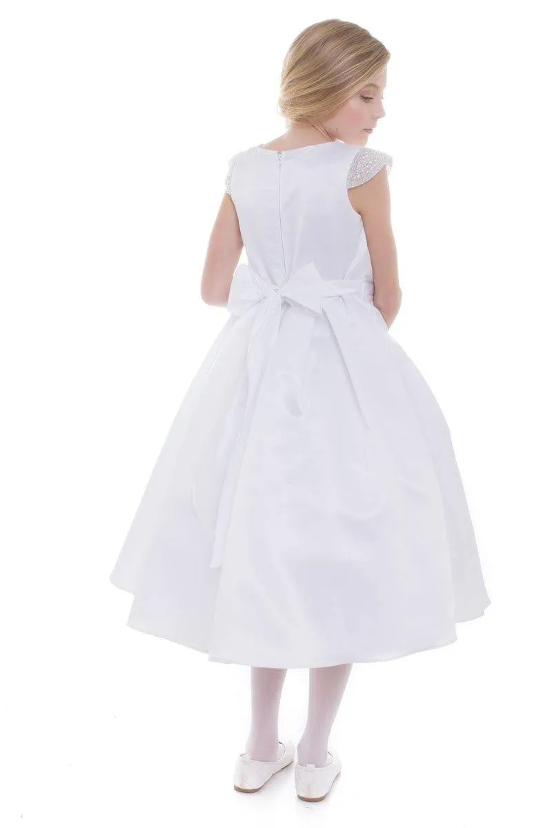 Flower Girl Dress Long Cap Sleeve