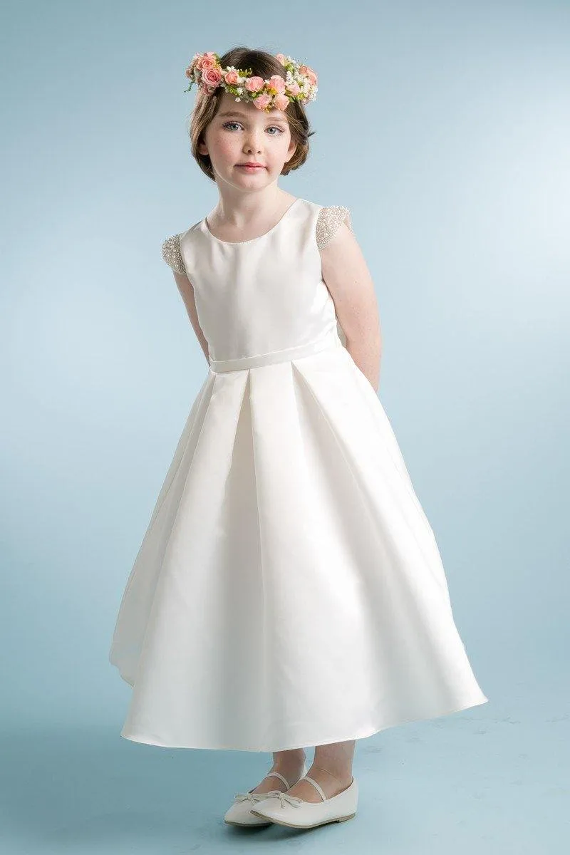 Flower Girl Dress Long Cap Sleeve