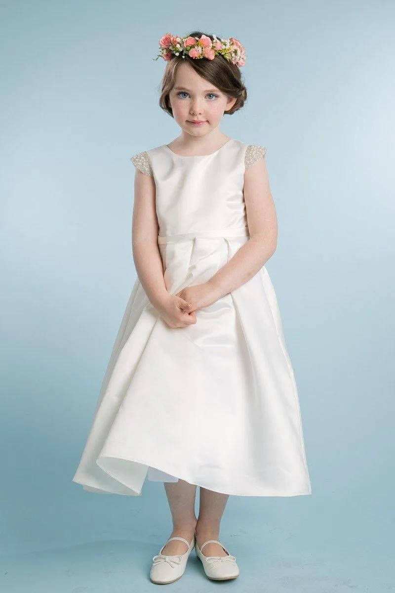 Flower Girl Dress Long Cap Sleeve