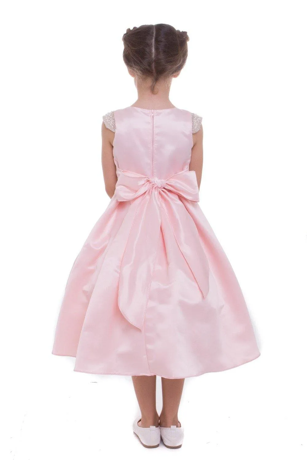 Flower Girl Dress Long Cap Sleeve