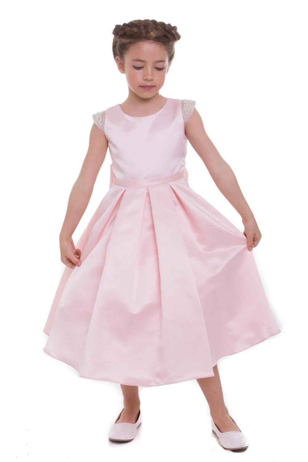 Flower Girl Dress Long Cap Sleeve
