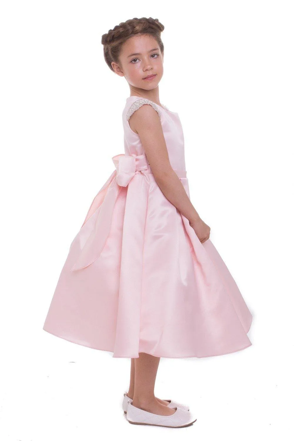 Flower Girl Dress Long Cap Sleeve