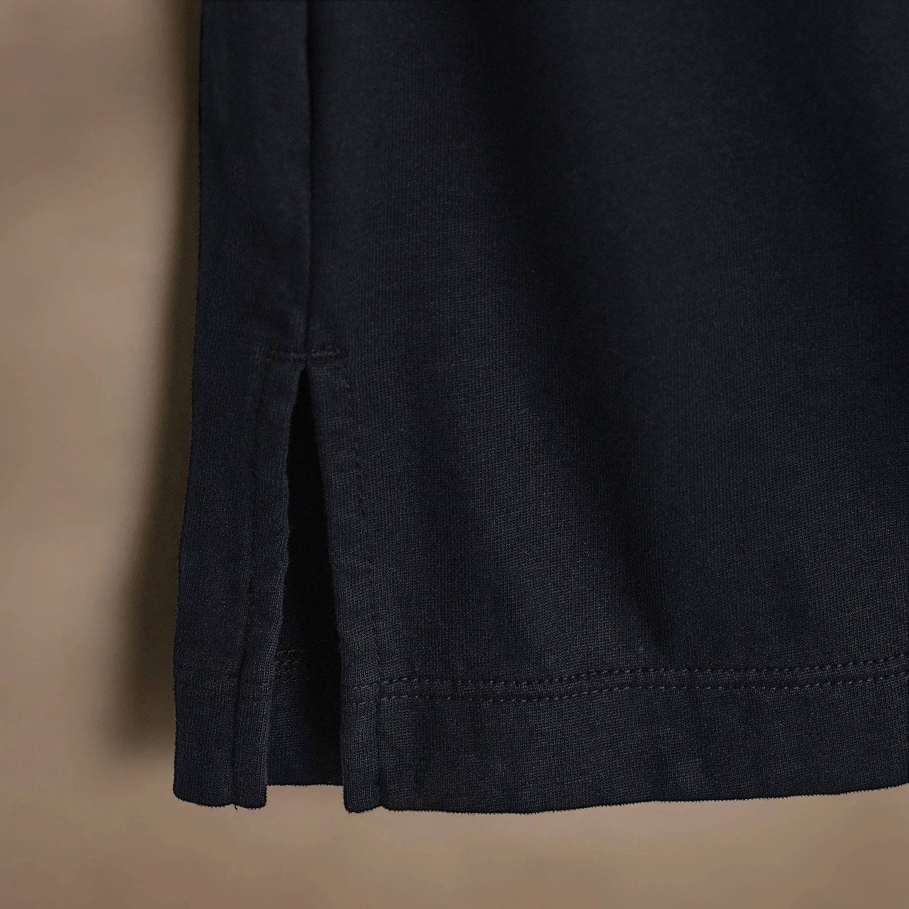 Heavy Luxe Jersey Long Sleeve Polo - French Navy