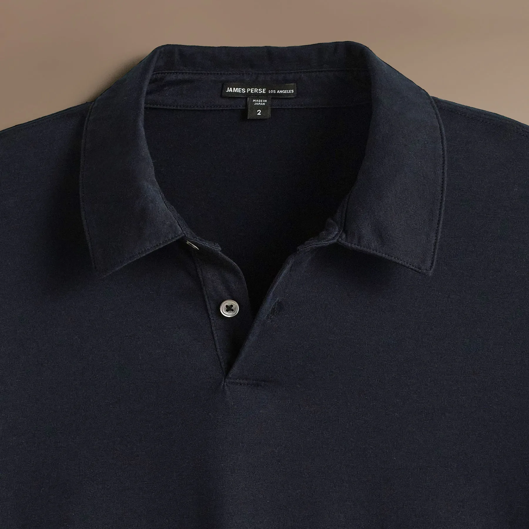 Heavy Luxe Jersey Long Sleeve Polo - French Navy
