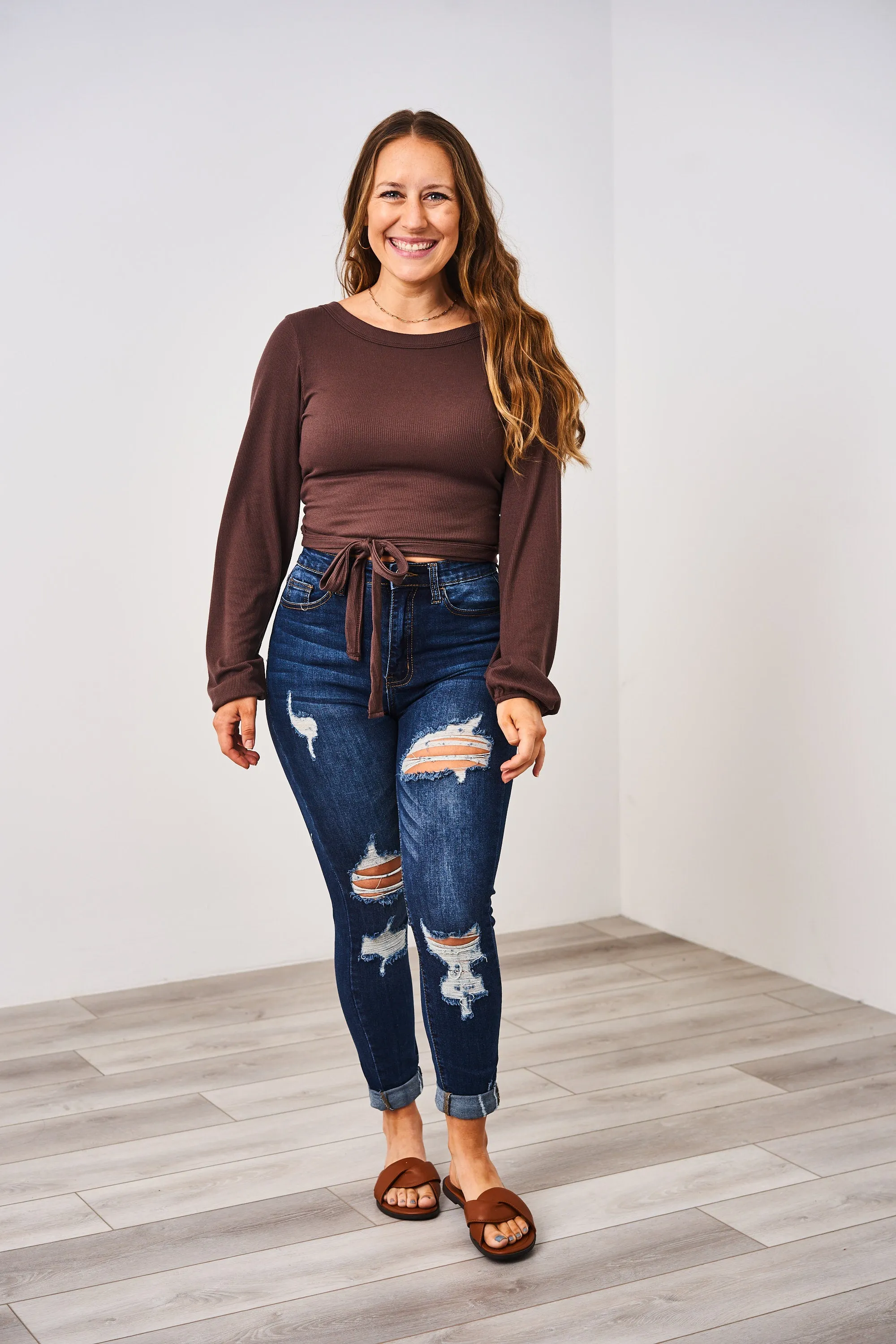 Latched Mama Ribbed Long Sleeve Nursing Wrap Top - Final Sale