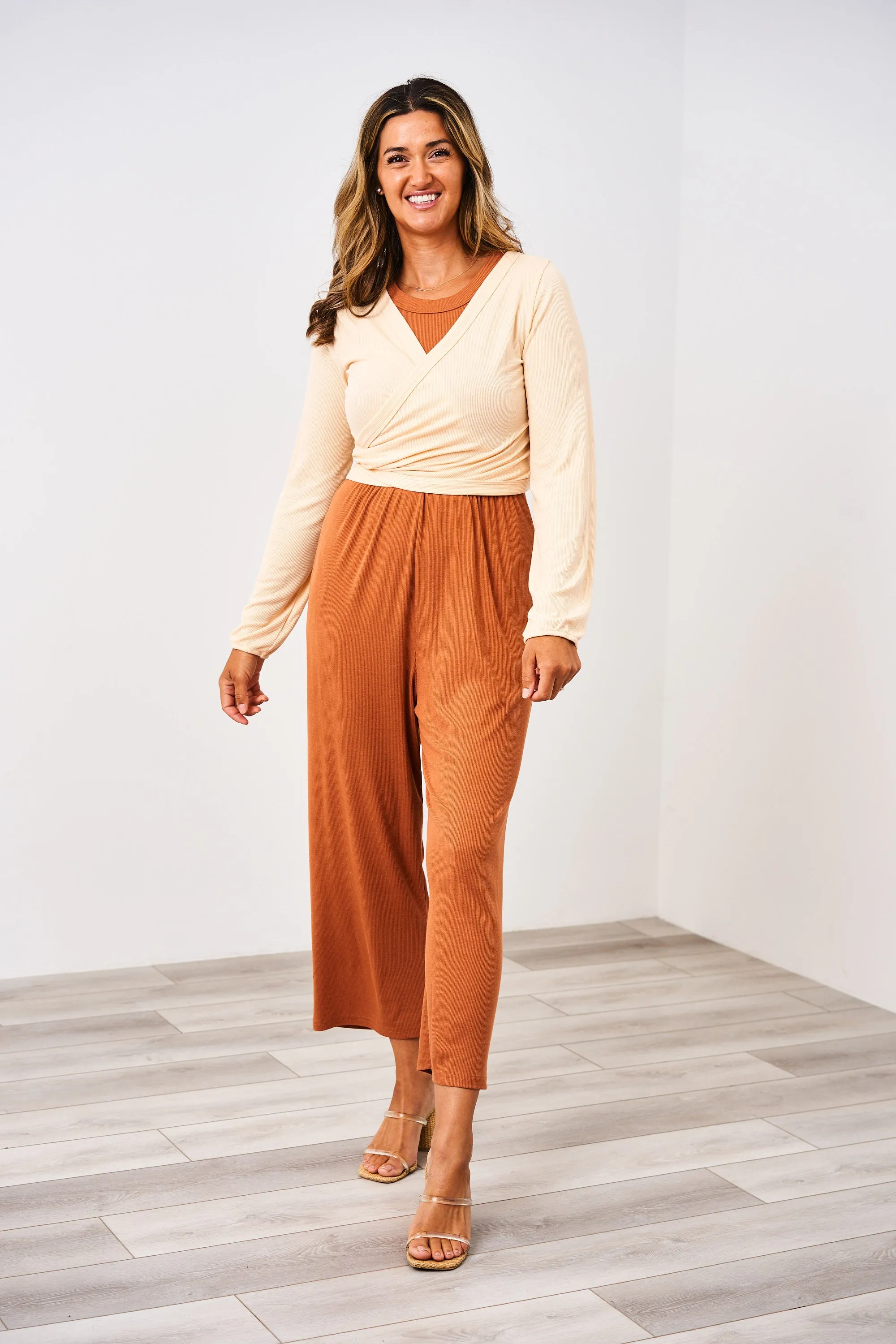 Latched Mama Ribbed Long Sleeve Nursing Wrap Top - Final Sale