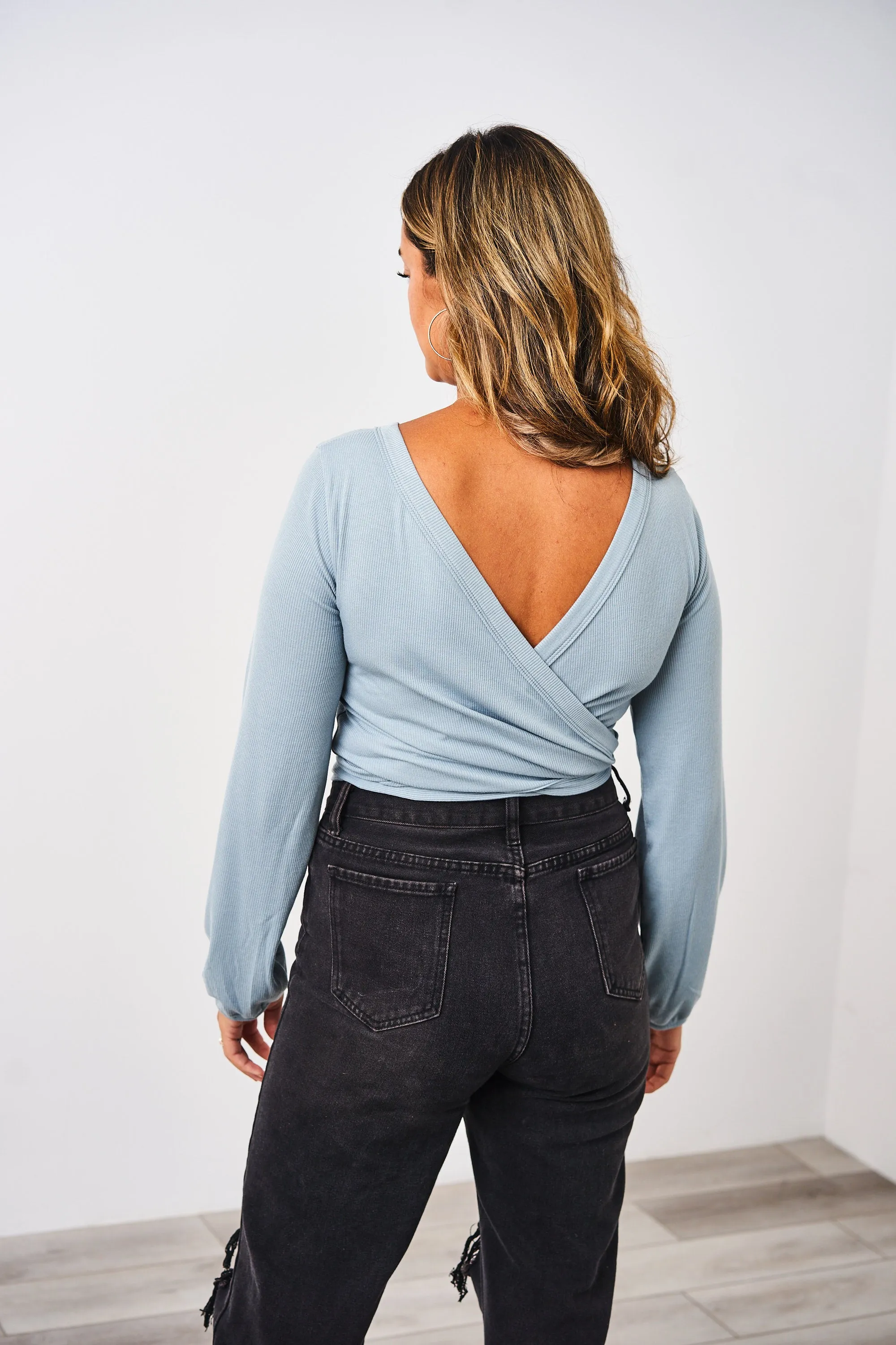 Latched Mama Ribbed Long Sleeve Nursing Wrap Top - Final Sale