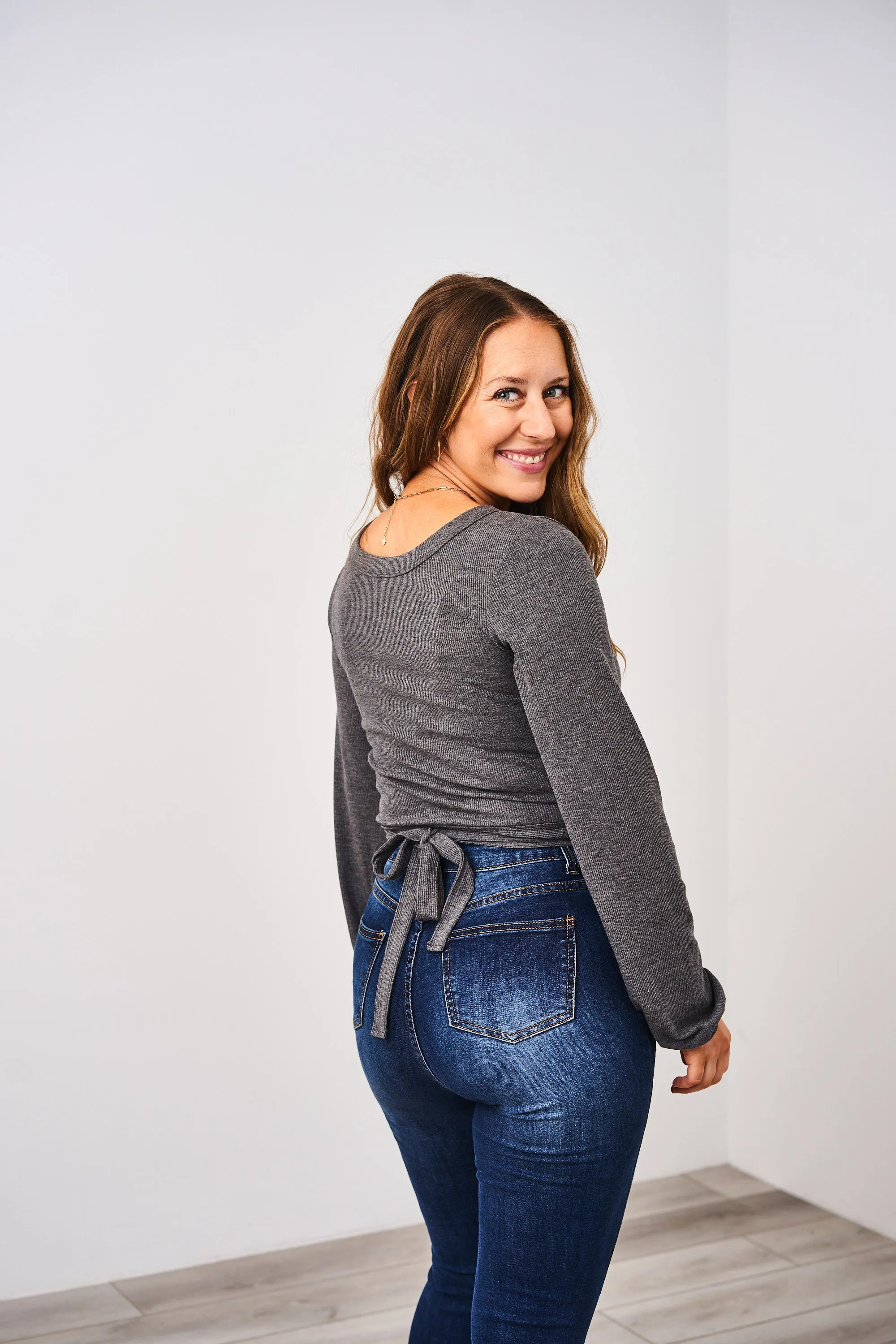 Latched Mama Ribbed Long Sleeve Nursing Wrap Top - Final Sale