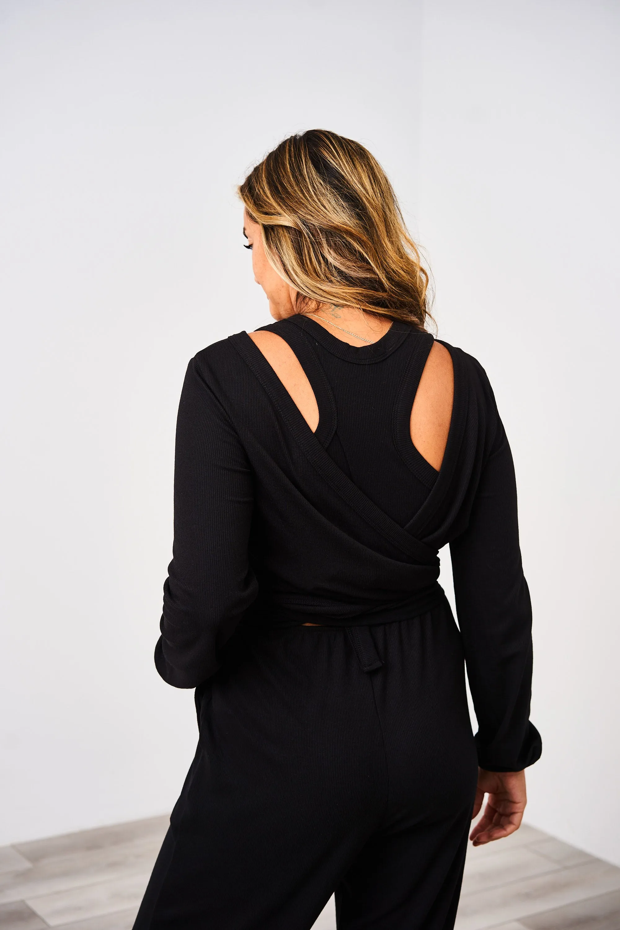 Latched Mama Ribbed Long Sleeve Nursing Wrap Top - Final Sale