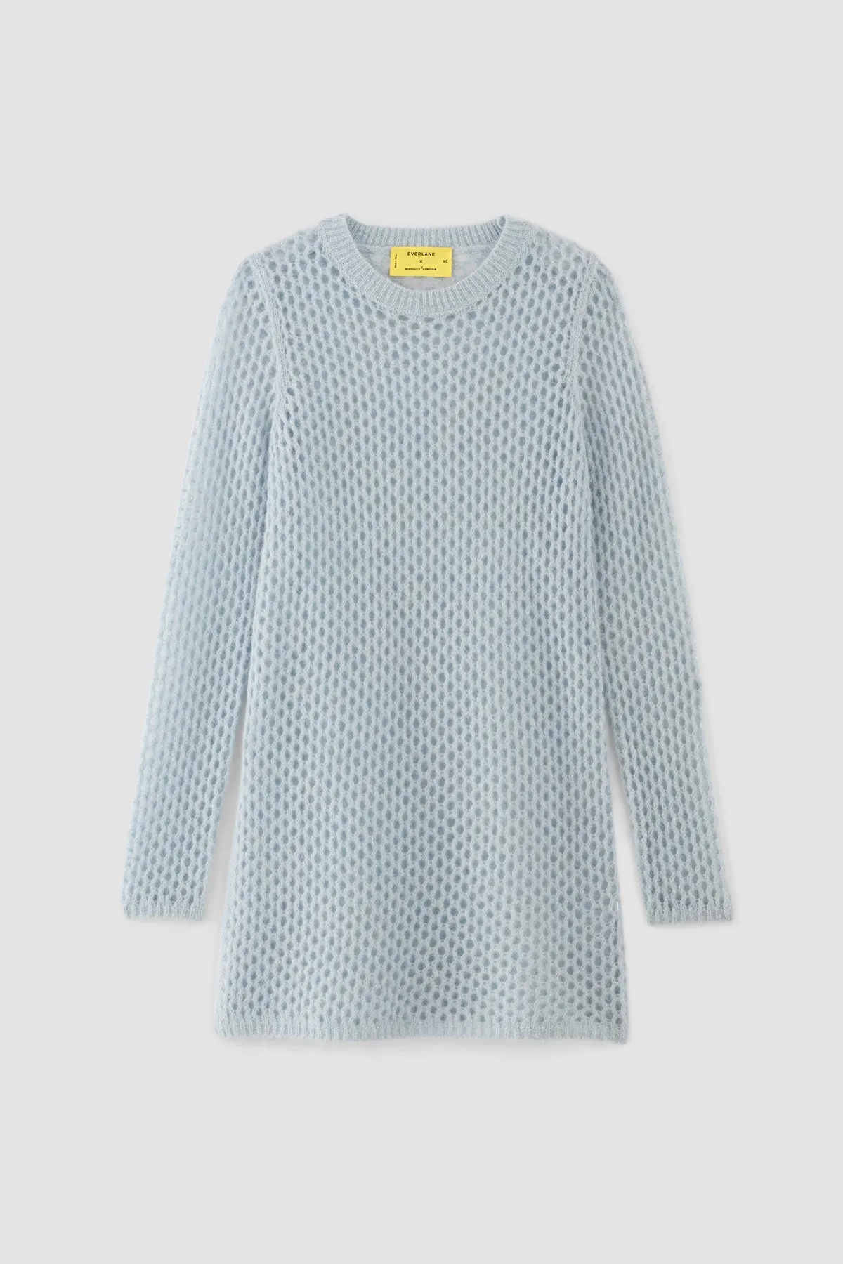 LIGHT BLUE MESH KNIT LONG JUMPER