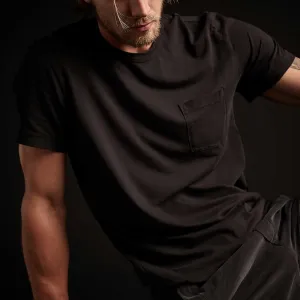 Lightweight Jersey Pocket Tee - Black